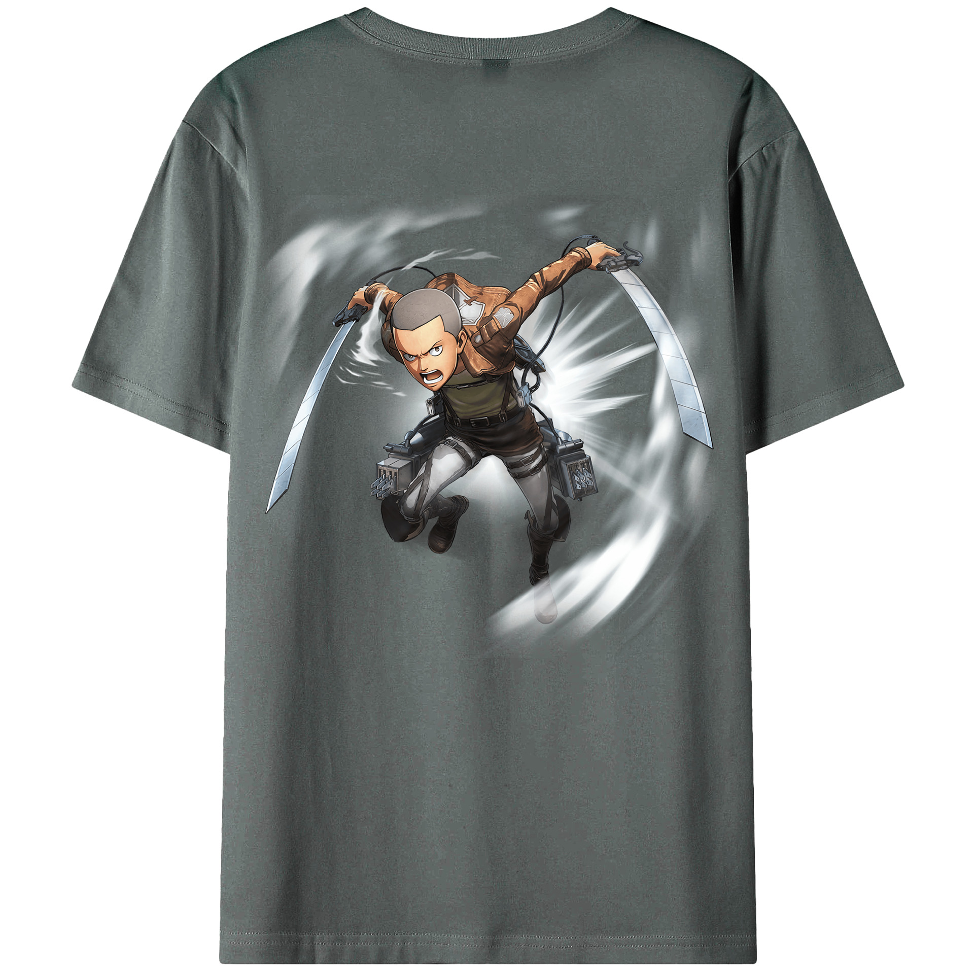 （画像用） 進撃の巨人 コニー·スプリンガー Attack on Titan Connie Springer 綿100％ メンズ半袖Tシャツ（バックプリント） 通気性